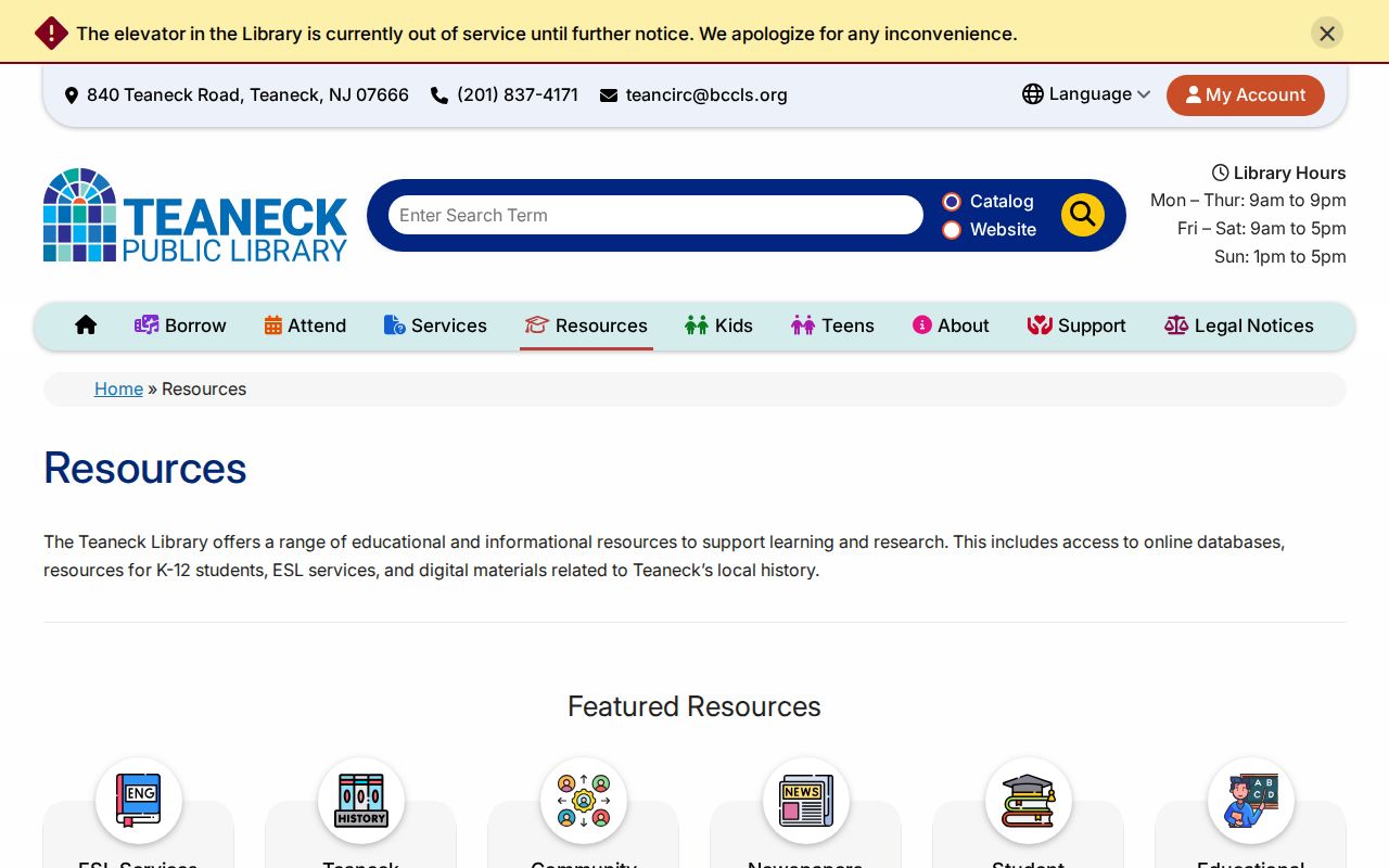Teaneck city directory research resources at Teaneck Public Library