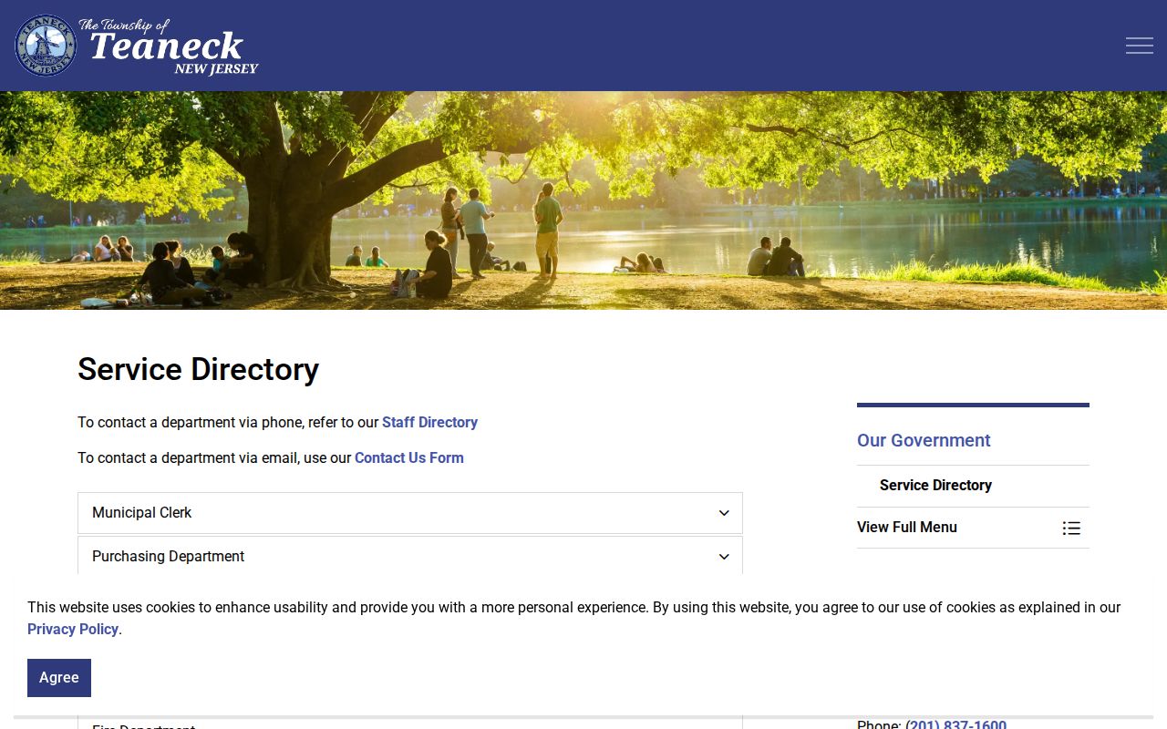 Teaneck residents directory municipal service contacts