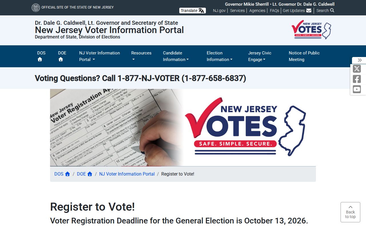 Teaneck residents directory voter registration status information