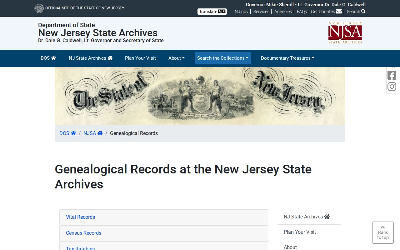 Teaneck previous residents research through New Jersey State Archives genealogy collections