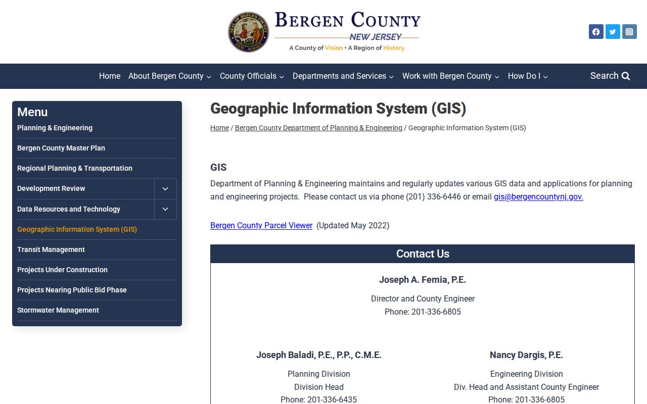 Teaneck street directory Bergen County GIS information
