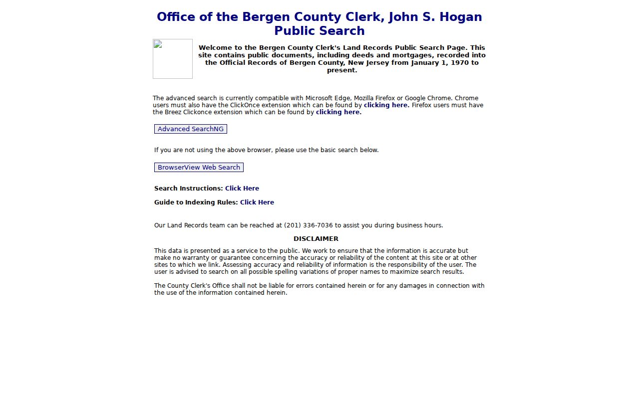 Teaneck street directory Bergen land-record search options